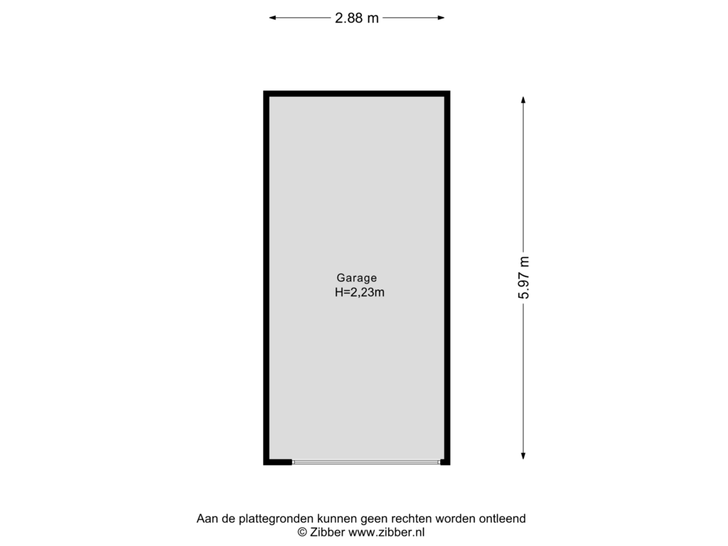 View floorplan of Garage of van Bourlostraat 6