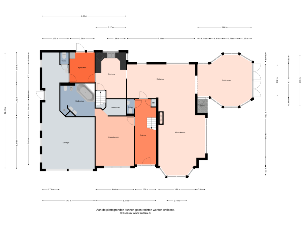 View floorplan of Begane grond of Ooievaarshof 12