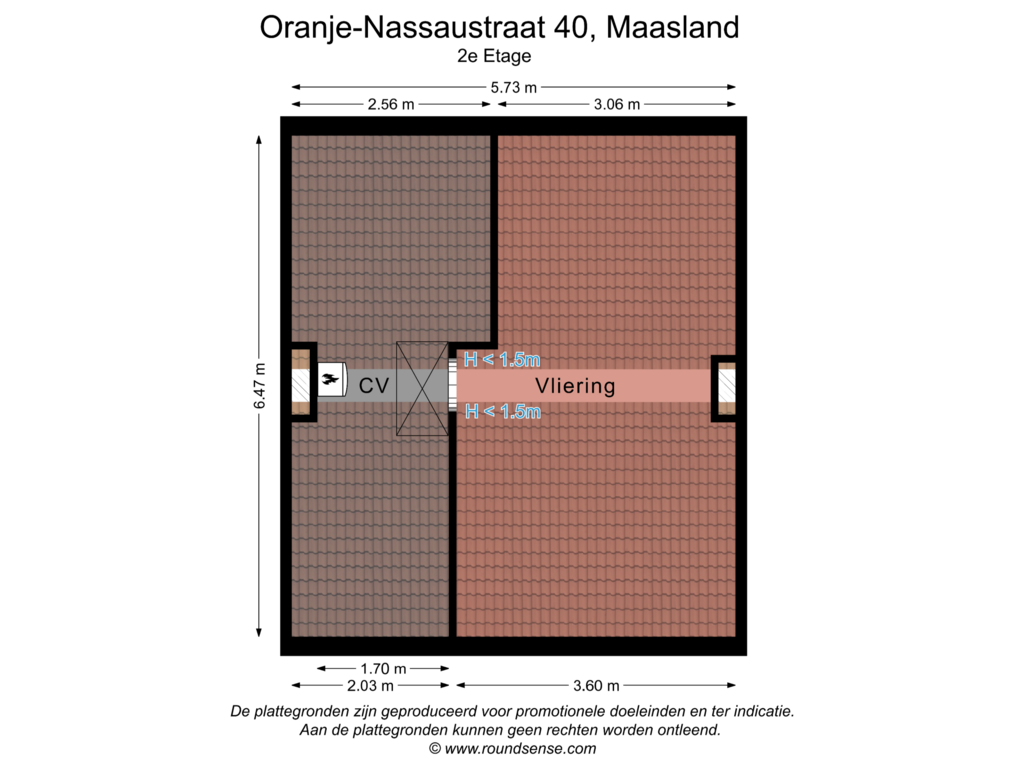 View floorplan of 2e Etage of Oranje-Nassaustraat 40