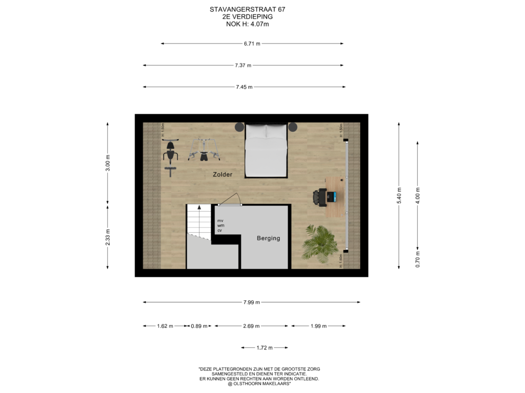 Bekijk plattegrond van 2e verdieping van Stavangerstraat 67