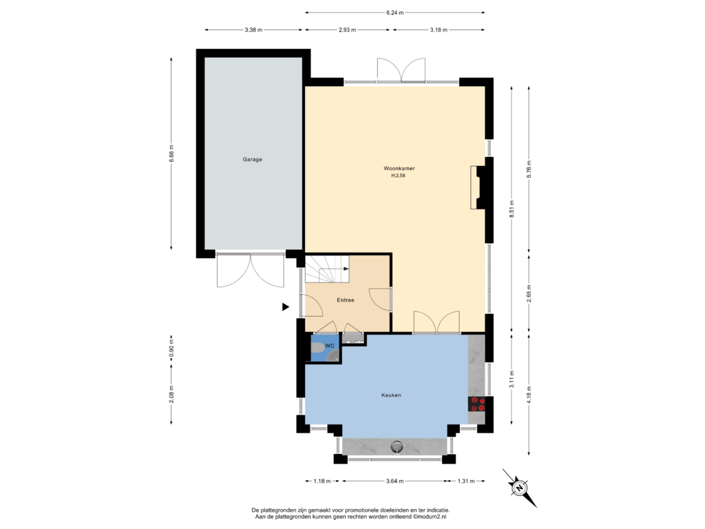 View floorplan of Begane Grond of Zustershof 19