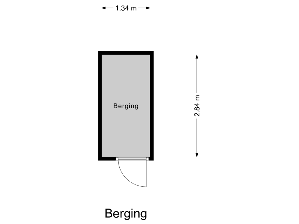 Bekijk plattegrond van Berging van Burgemeester Magneestraat 65-D