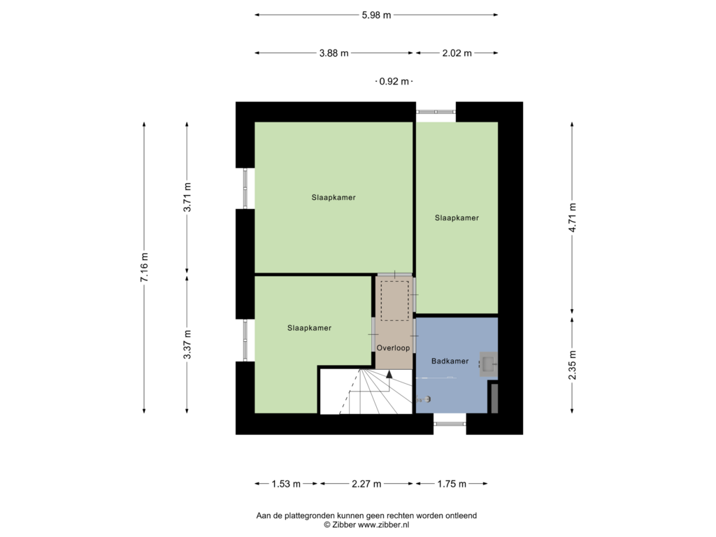 Bekijk plattegrond van Eerste Verdieping van Groene Kruisstraat 3