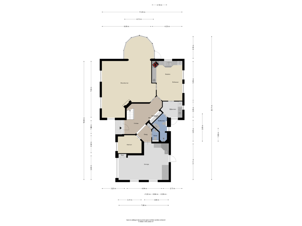 Bekijk plattegrond van Begane Grond van Den Hamweg 8