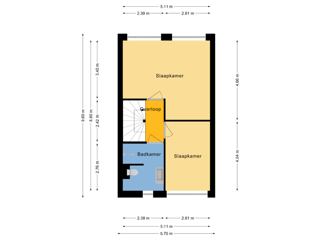 Bekijk plattegrond van 1e Verdieping van Compagniestraat 10