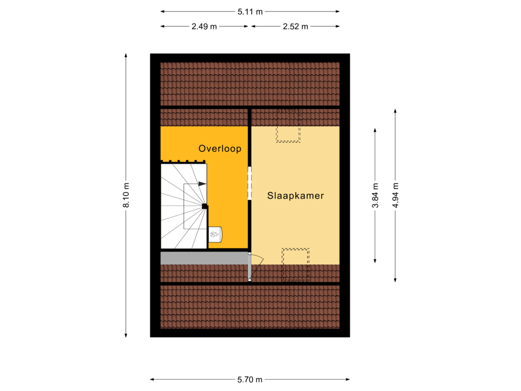 Bekijk plattegrond van 2e Verdieping van Compagniestraat 10