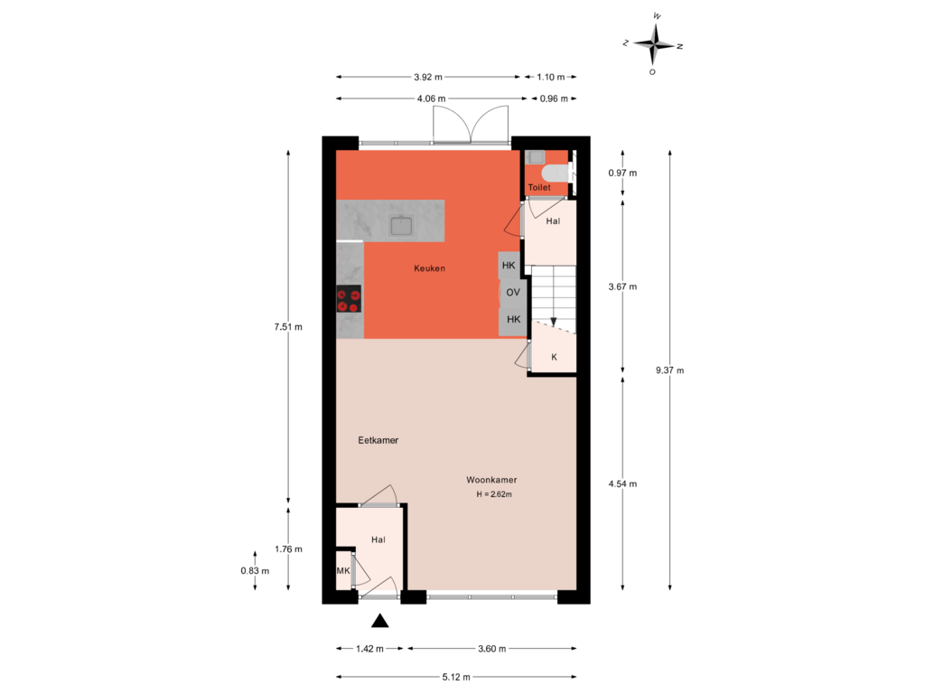 Bekijk plattegrond van Begane grond van Merelerf 28