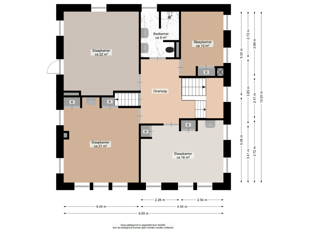 View floorplan of Eerste verdieping of Meint Veningastraat 77