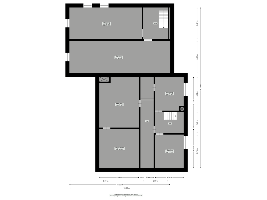 View floorplan of Souterrain of Meint Veningastraat 77