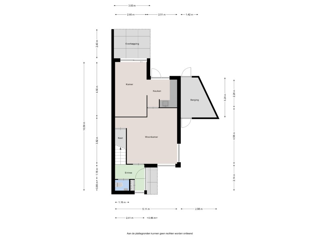 Bekijk plattegrond van Begane grond van Spuistraat 4