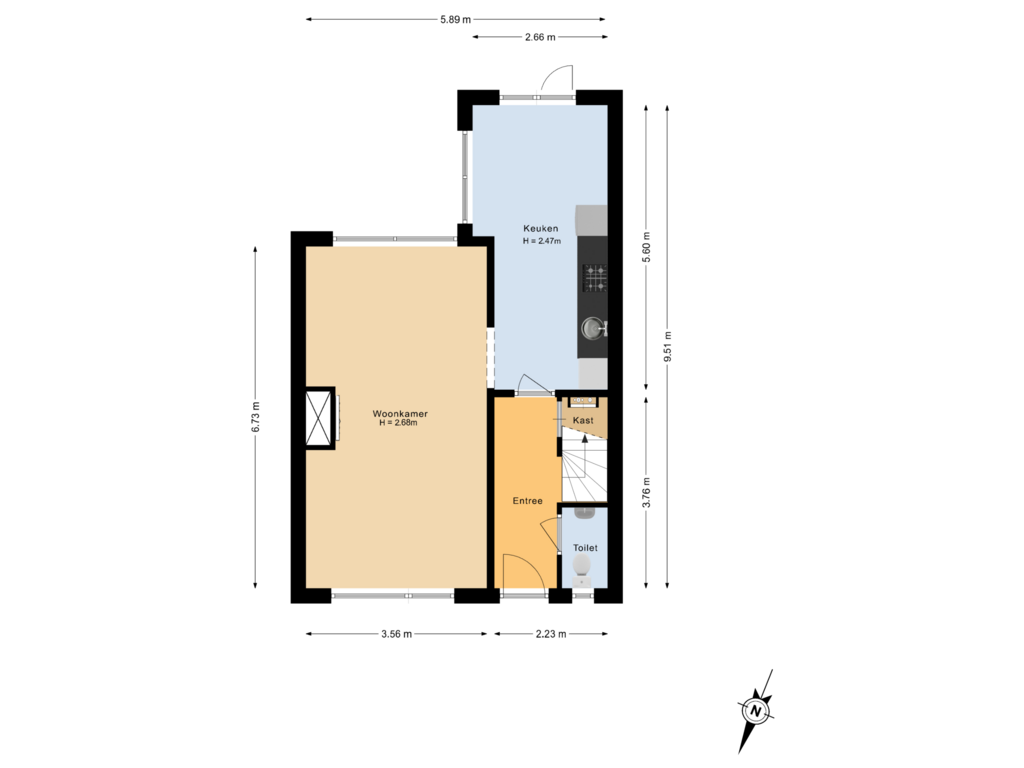 View floorplan of Begane grond of Frans Campmanweg 40