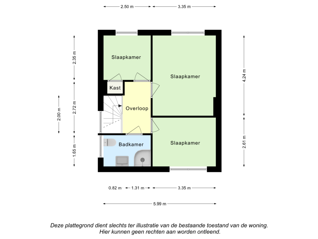 Bekijk plattegrond van Verdieping van Bernhardstraat 6