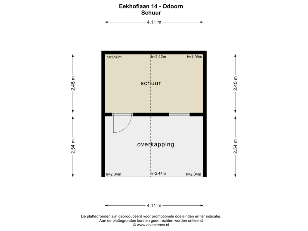 Bekijk plattegrond van SCHUUR van Eekhoflaan 14