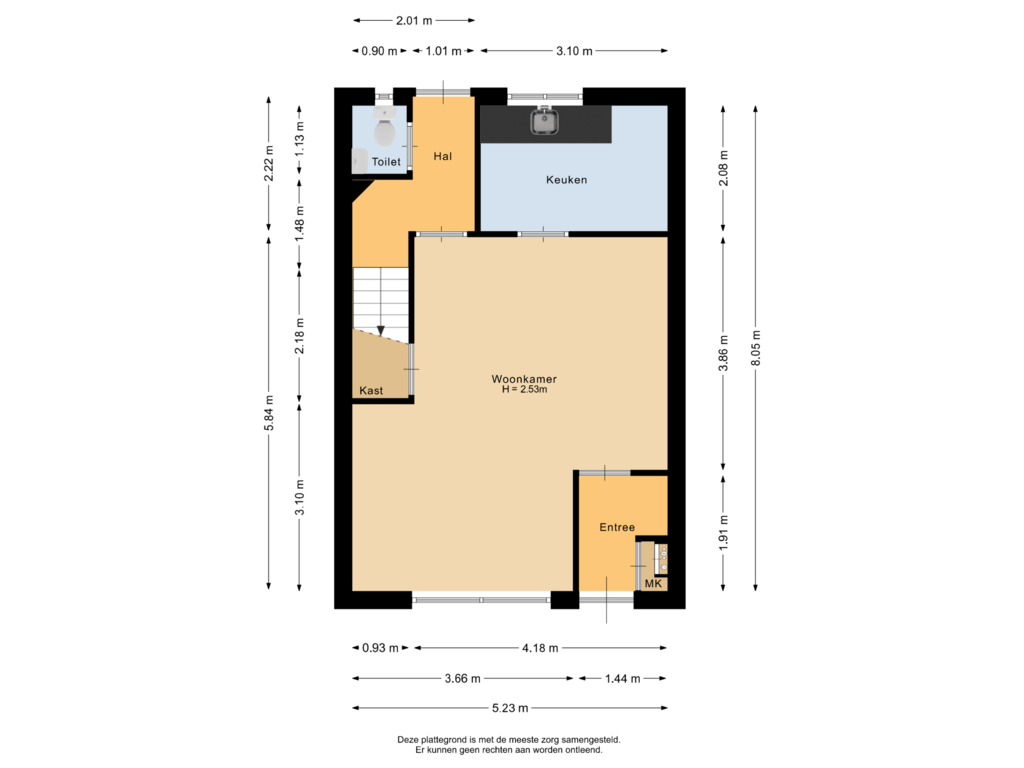 View floorplan of Begane grond of Elsland 1519