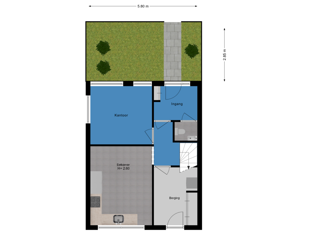 View floorplan of Tuin of Groen van Prinsterersingel 33