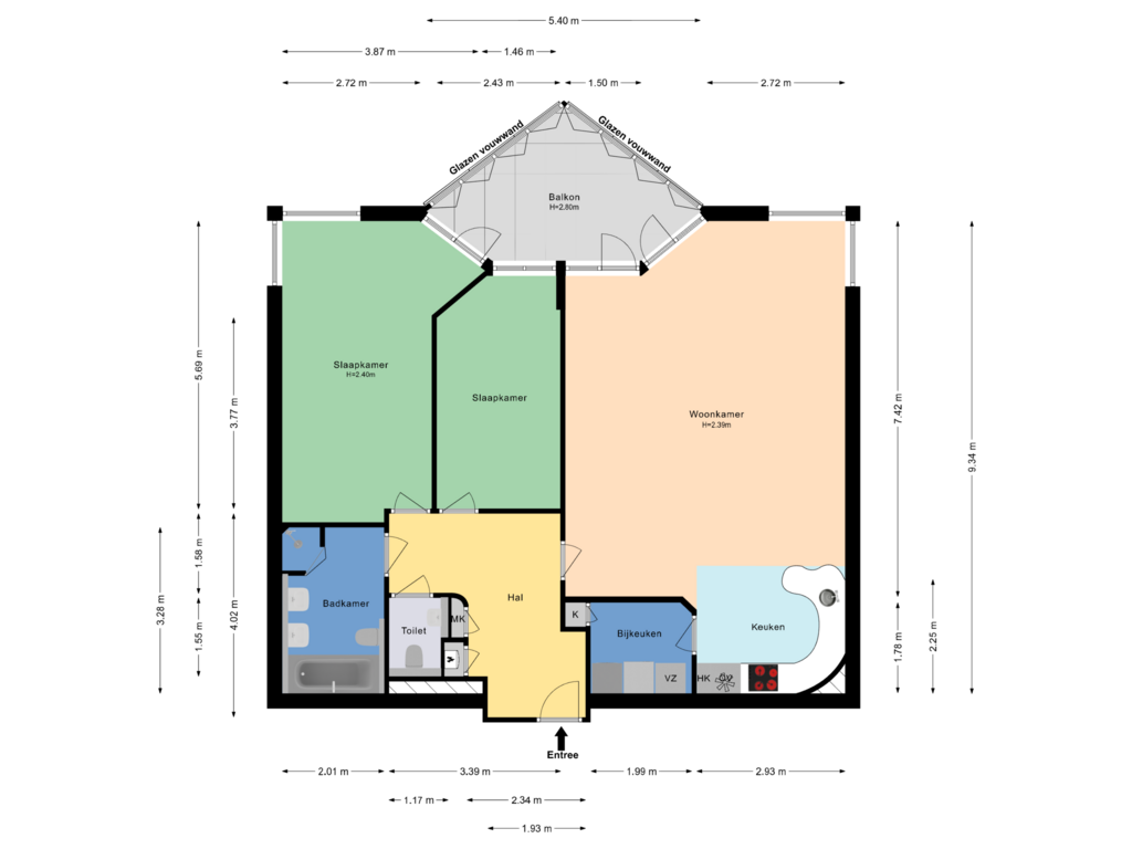 Bekijk plattegrond van Appartement van Koningshaven 66