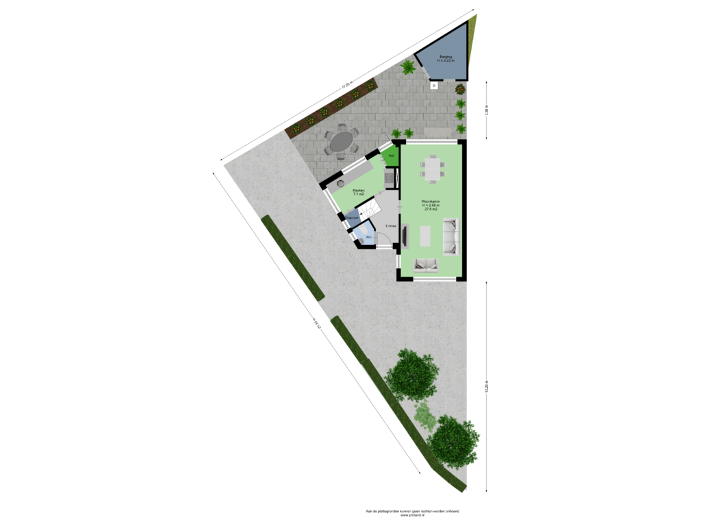 Bekijk plattegrond van Begane Grond Met Kavel van Haaksbergerstraat 2