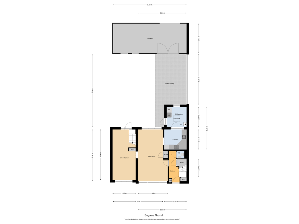 View floorplan of Begane Grond of Oranje Nassaulaan 16