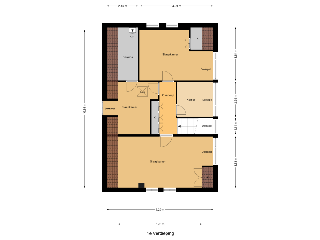 Bekijk plattegrond van 1e Verdieping van Elkerzeeseweg 48