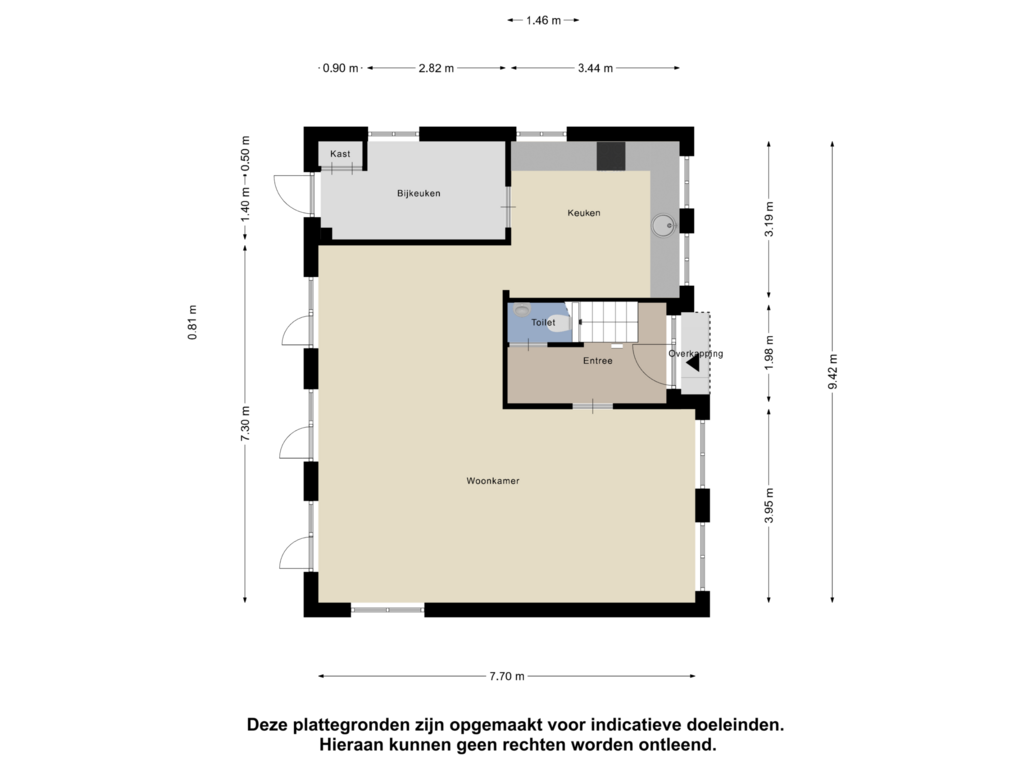 Bekijk plattegrond van Begane Grond van Kleine Heistraat 16-K397