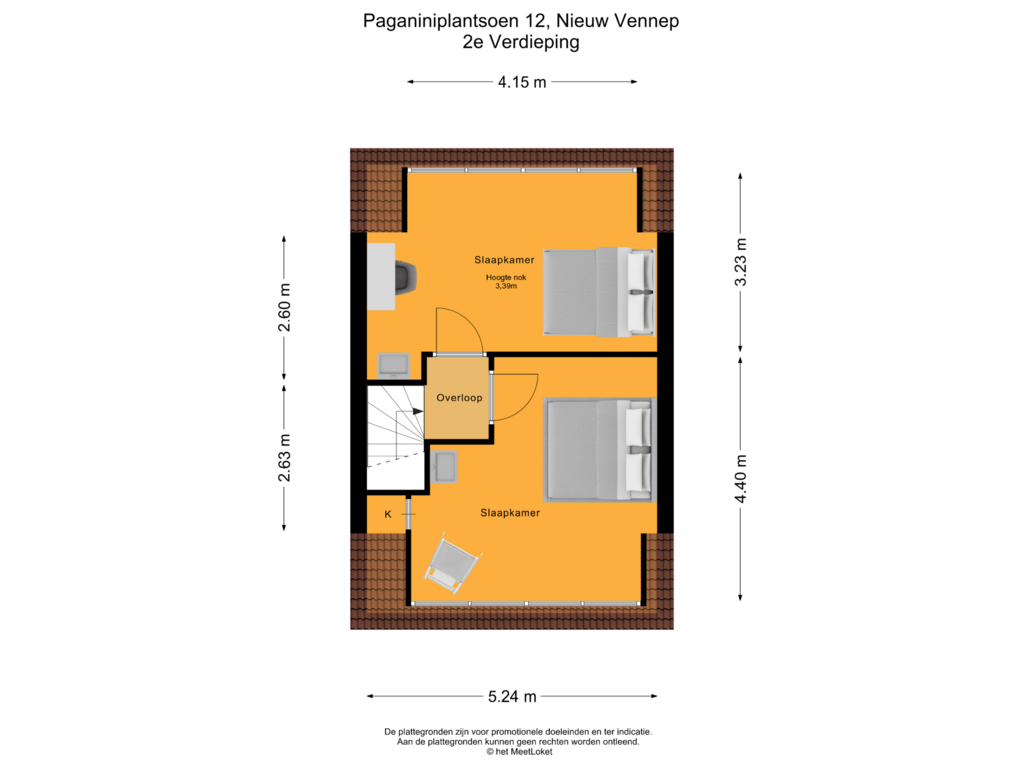 Bekijk plattegrond van 2e Verdieping van Paganiniplantsoen 12