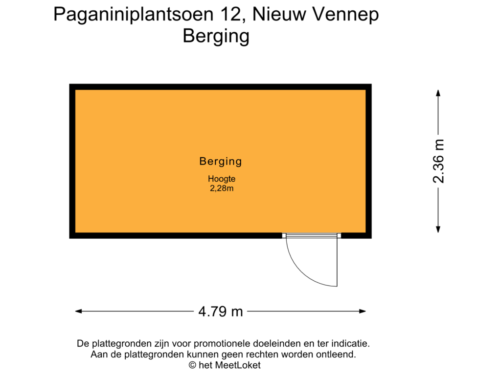 Bekijk plattegrond van Berging van Paganiniplantsoen 12