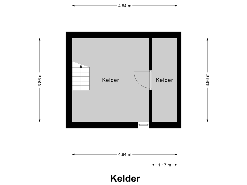 Bekijk plattegrond van Kelder van Rijksweg 30