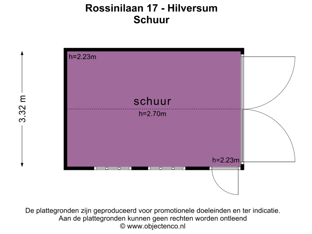 Bekijk plattegrond van SCHUUR van Rossinilaan 17