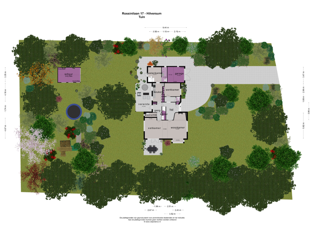 Bekijk plattegrond van TUIN van Rossinilaan 17