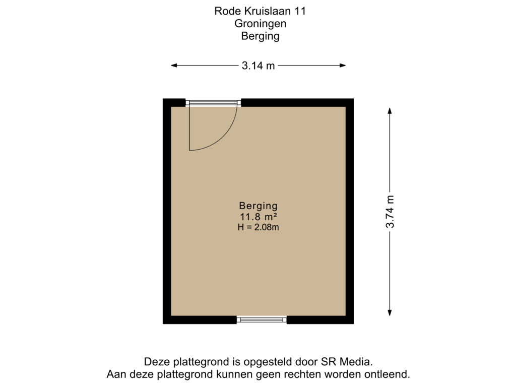 Bekijk plattegrond van Berging van Rode Kruislaan 11