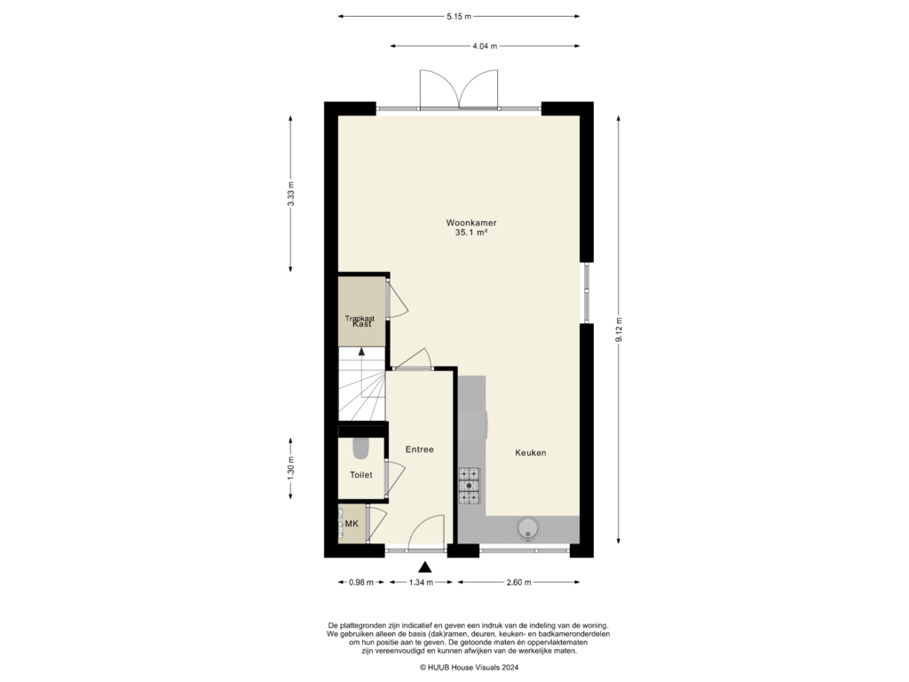 Bekijk plattegrond van Begane Grond van Audre Lordestraat 2