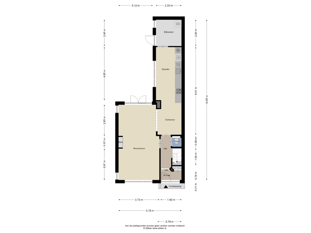 View floorplan of Begane Grond of Vliegerweg 15