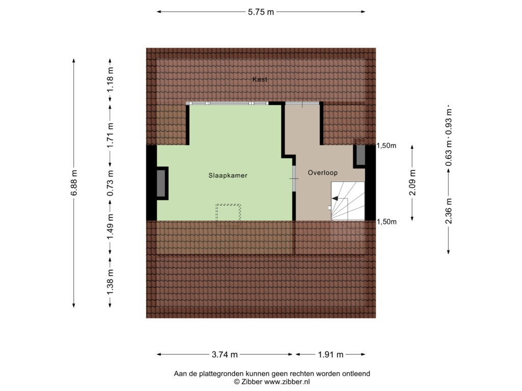 View floorplan of Tweede Verdieping of Vliegerweg 15