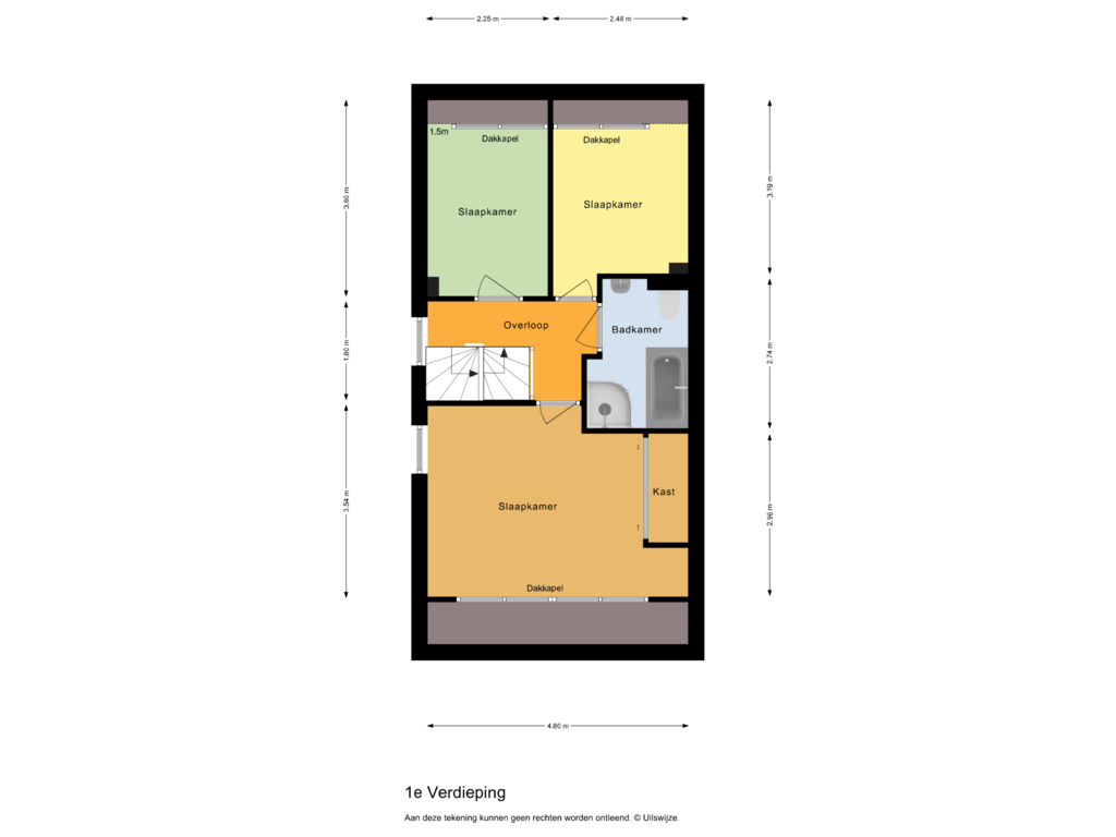 Bekijk plattegrond van 1e Verdieping van Sleedoorn 1