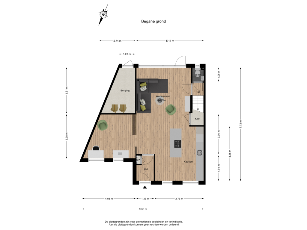 Bekijk plattegrond van Begane grond van Heeskesacker 1114