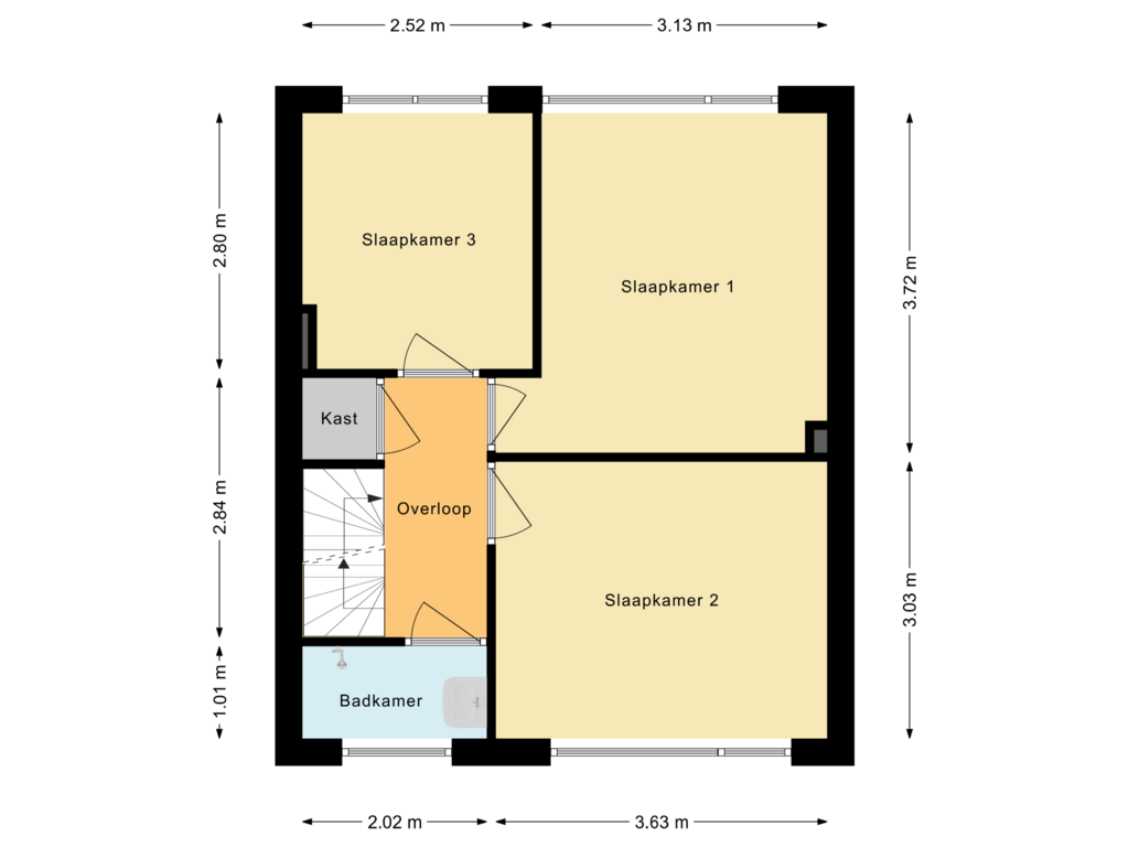 View floorplan of Eerste verdieping of Ridderhof 7