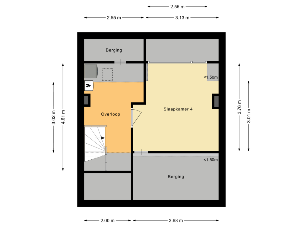 View floorplan of Tweede verdieping of Ridderhof 7