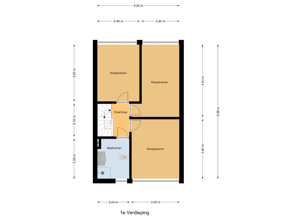 Bekijk plattegrond van 1e Verdieping van Graveerstift 83