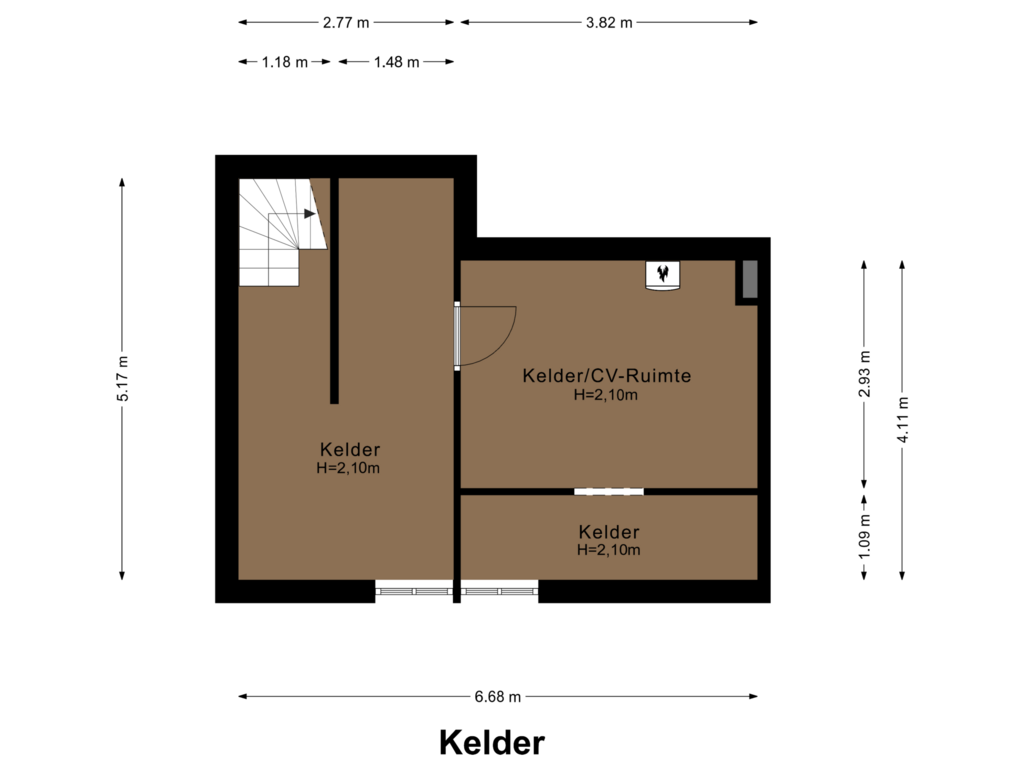 Bekijk plattegrond van Kelder van Beukeboomweg 6