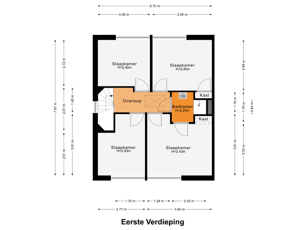 Bekijk plattegrond van Eerste Verdieping van Beukeboomweg 6