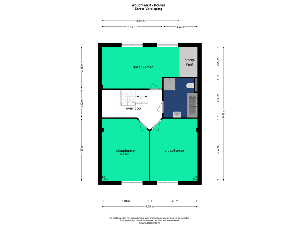 Bekijk plattegrond van EERSTE VERDIEPING van Woudmeer 8