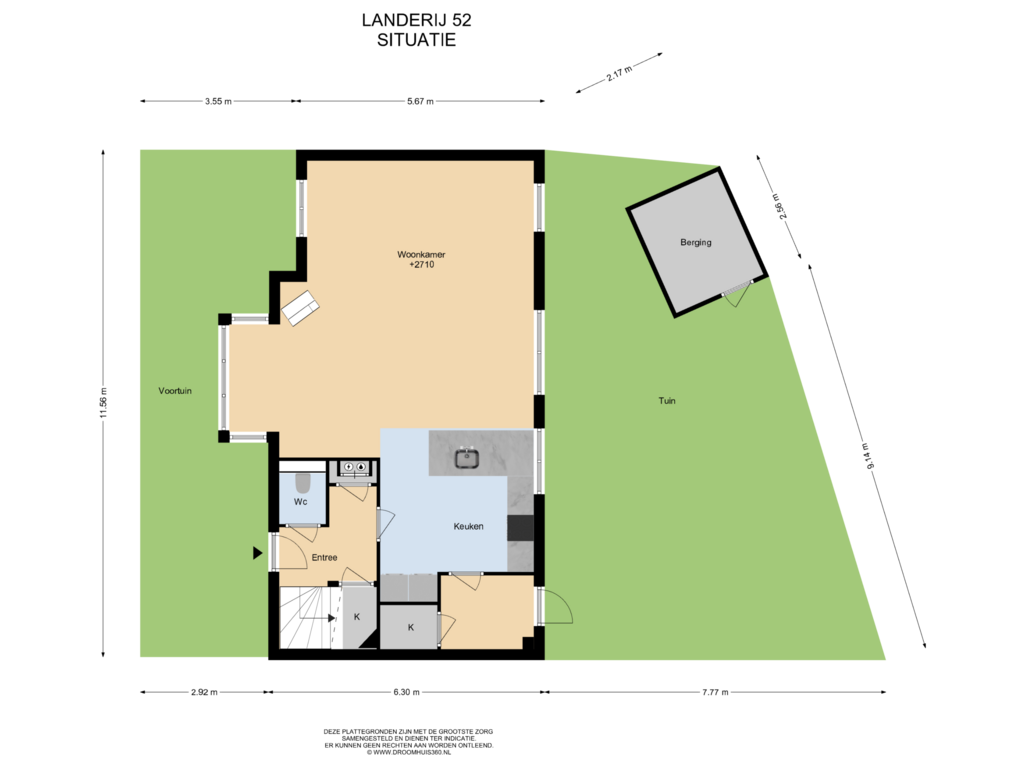 Bekijk plattegrond van Situatie van Landerij 52