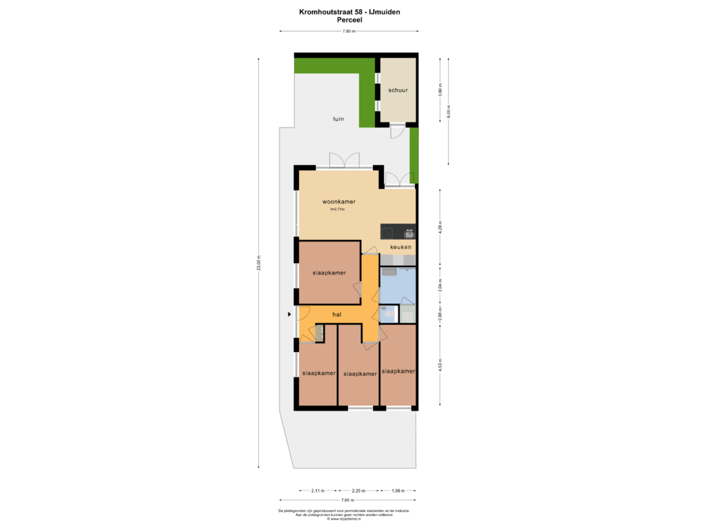 Bekijk plattegrond van Perceel van Kromhoutstraat 58