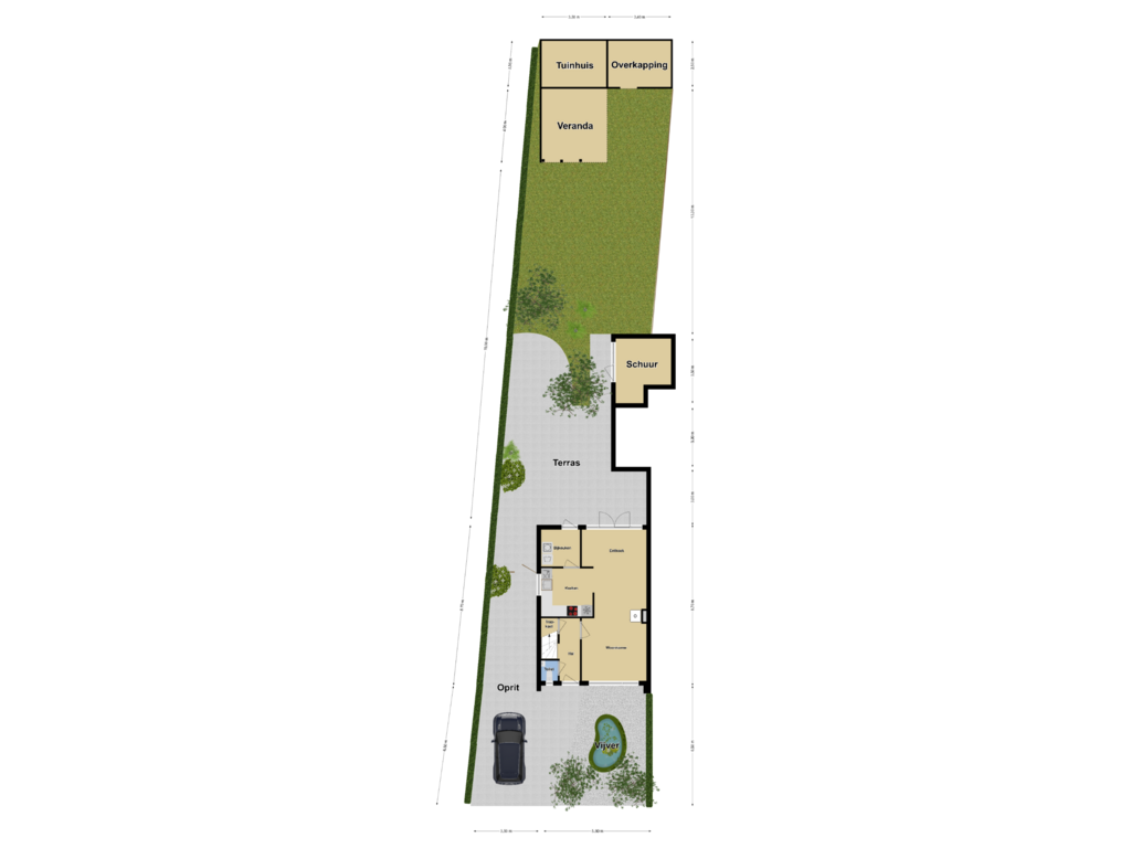 Bekijk plattegrond van Tuinindeling van Onze Lieve Vrouwestraat 23