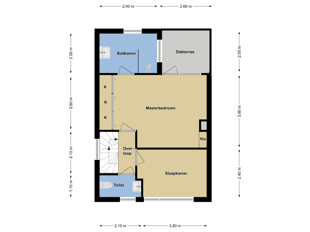 Bekijk plattegrond van 1e Verdieping van Onze Lieve Vrouwestraat 23