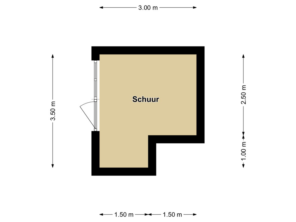 Bekijk plattegrond van Schuur van Onze Lieve Vrouwestraat 23