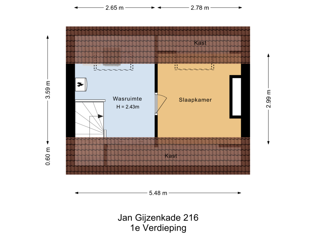 Bekijk plattegrond van 3e Verdieping van Jan Gijzenkade 216