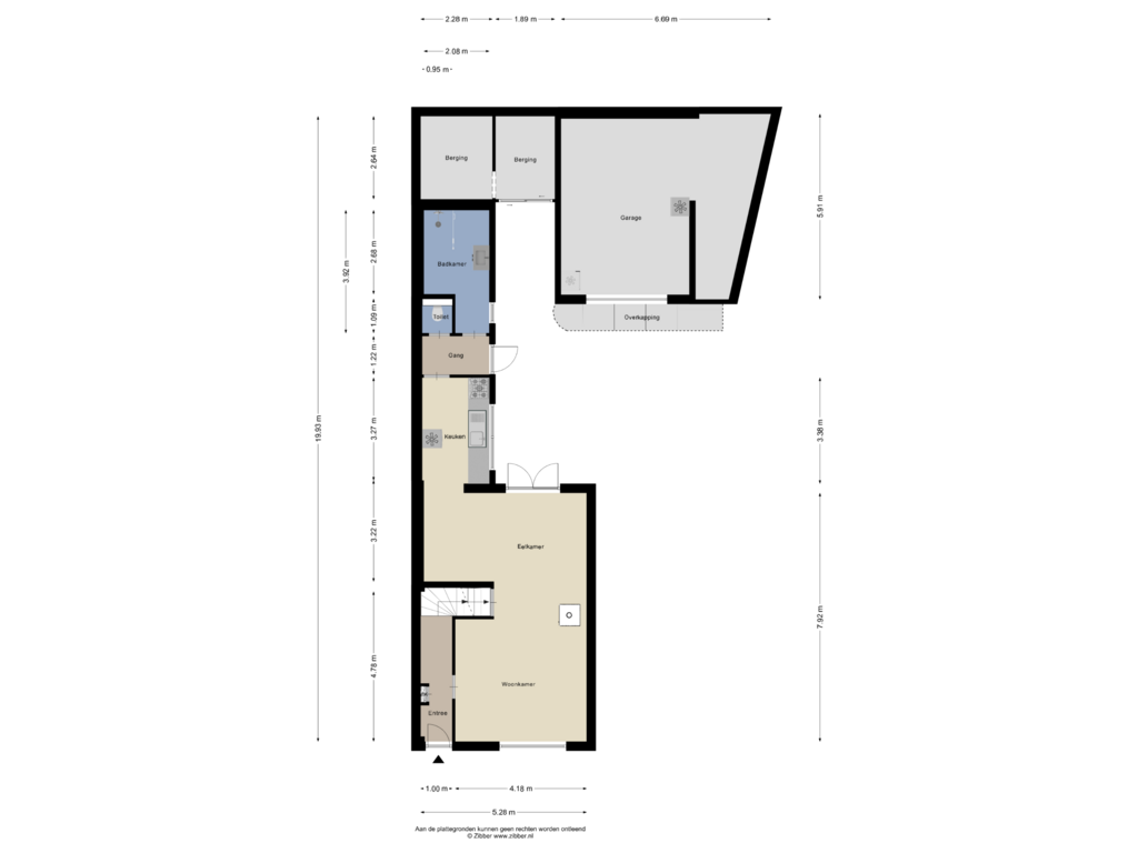 Bekijk plattegrond van Begane Grond van Bergstraat 18