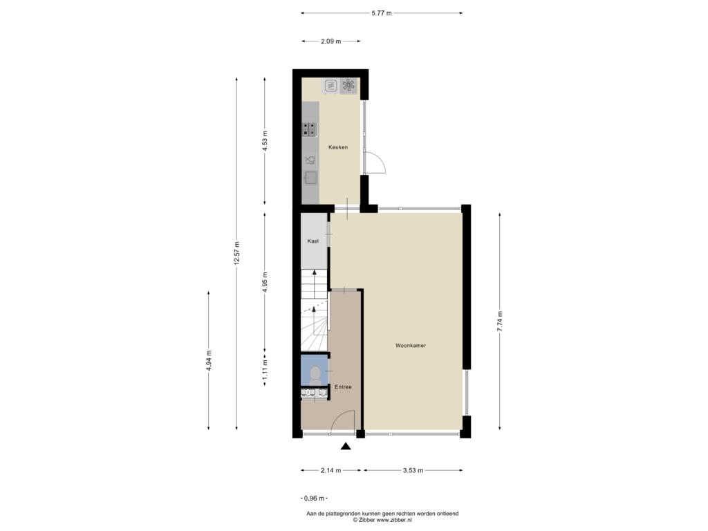 Bekijk plattegrond van Begane Grond van Oelenveerstraat 13