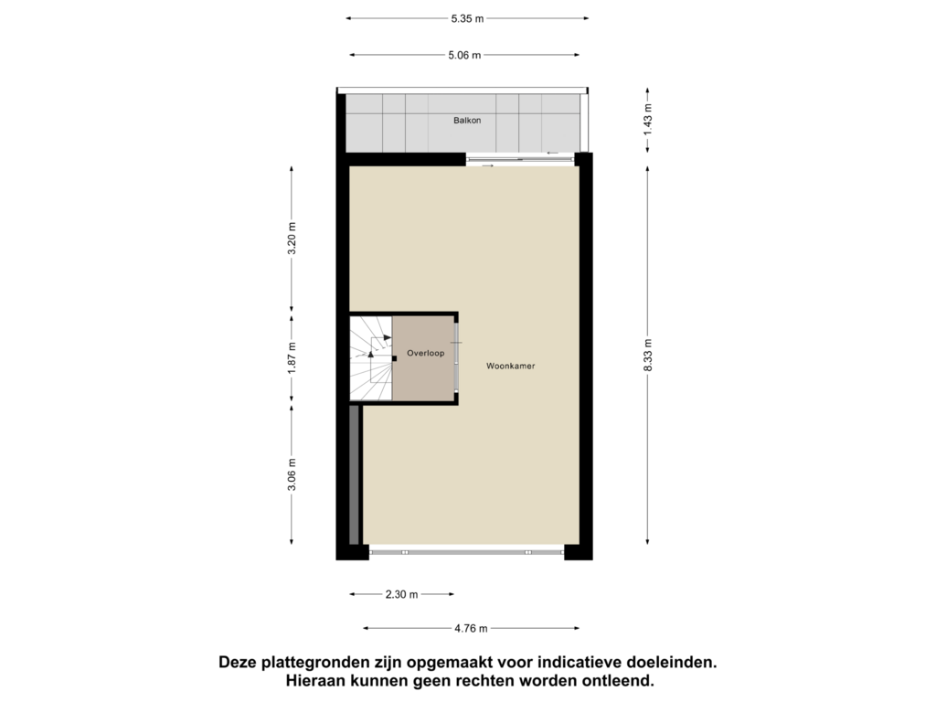 View floorplan of Eerste Verdieping of Saturnusstraat 107